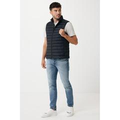 Vue Bodywarmer homme en polyester recyclé Iqoniq Meru de couleur noir| Krokrodeal