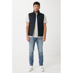 Vue Bodywarmer homme en polyester recyclé Iqoniq Meru de couleur noir| Krokrodeal