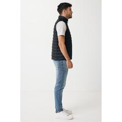 Vue Bodywarmer homme en polyester recyclé Iqoniq Meru de couleur noir| Krokrodeal