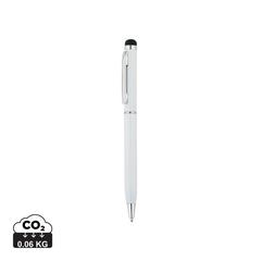 Vue Stylo-stylet fin en métal de couleur blanc| Krokrodeal