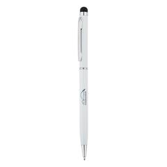 Vue Stylo-stylet fin en métal de couleur blanc| Krokrodeal