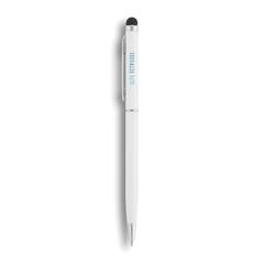 Vue Stylo-stylet fin en métal de couleur blanc| Krokrodeal
