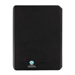 Vue Carnet de notes avec chargeur en PU recyclé RCS Swiss Peak de couleur noir| Krokrodeal
