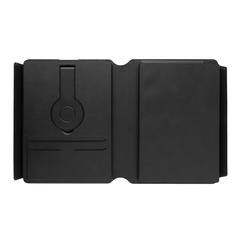 Vue Carnet de notes avec chargeur en PU recyclé RCS Swiss Peak de couleur noir| Krokrodeal