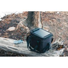 Vue Sac isotherme avec panneau solaire 5W en rPET AWARE™ Pedro de couleur noir| Krokrodeal