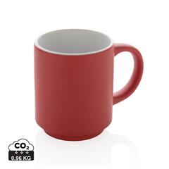 Vue Mug en céramique empilable de couleur rouge| Krokrodeal