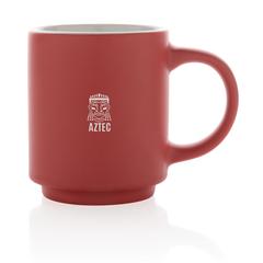 Vue Mug en céramique empilable de couleur rouge| Krokrodeal