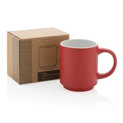 Vue Mug en céramique empilable de couleur rouge| Krokrodeal