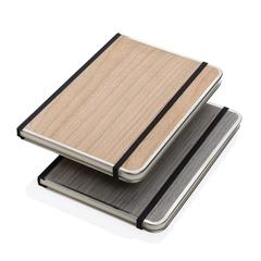 Vue Carnet A5 couverture imprimé bois Treeline de couleur gris| Krokrodeal