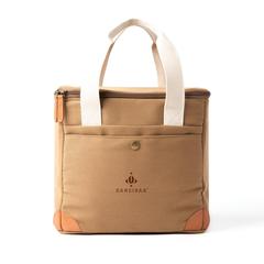 Vue Sac isotherme en rPET VINGA Sloane de couleur marron| Krokrodeal