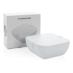 Vue Boîte à Lunch en PP carrée de couleur blanc| Krokrodeal