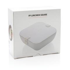 Vue Boîte à Lunch en PP carrée de couleur blanc| Krokrodeal