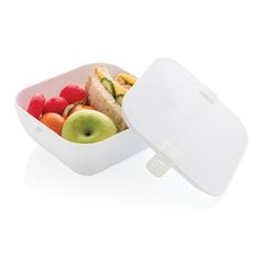 Vue Boîte à Lunch en PP carrée de couleur blanc| Krokrodeal