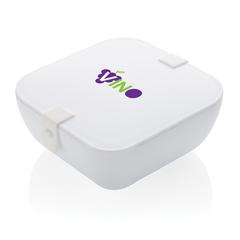 Vue Boîte à Lunch en PP carrée de couleur blanc| Krokrodeal