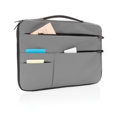 Vue Pochette pour ordinateur 15,6 pouces avec poignée de couleur gris| Krokrodeal