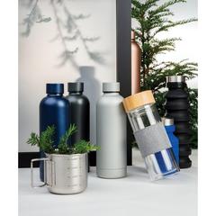 Vue Bouteille en silicone pliable étanche avec couvercle de couleur bleu| Krokrodeal