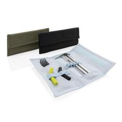 Vue Set pailles 2 pcs et couverts Tierra de couleur bleu| Krokrodeal