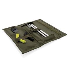 Vue Set pailles 2 pcs et couverts Tierra de couleur vert| Krokrodeal