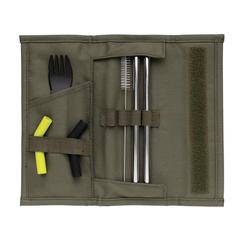 Vue Set pailles 2 pcs et couverts Tierra de couleur vert| Krokrodeal