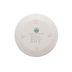 Vue Chargeur rapide sans fil 15W en plastique recyclé RCS de couleur blanc| Krokrodeal