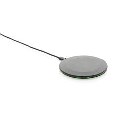 Vue Chargeur rapide sans fil 15W en plastique recyclé RCS de couleur noir| Krokrodeal