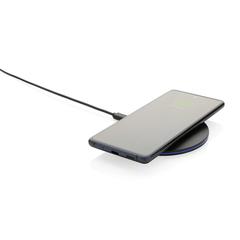 Vue Chargeur rapide sans fil 15W en plastique recyclé RCS de couleur noir| Krokrodeal