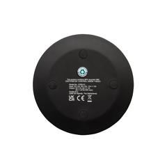 Vue Chargeur rapide sans fil 15W en plastique recyclé RCS de couleur noir| Krokrodeal