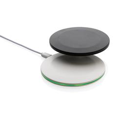 Vue Chargeur rapide sans fil 15W en plastique recyclé RCS de couleur noir| Krokrodeal