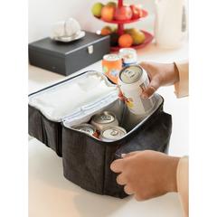 Vue Sac isotherme à 2 petits compartiments de couleur gris| Krokrodeal
