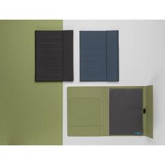 Vue Conférencier A4 avec fermeture magnétique Impact Aware™ de couleur bleu| Krokrodeal