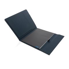 Vue Conférencier A4 avec fermeture magnétique Impact Aware™ de couleur bleu| Krokrodeal