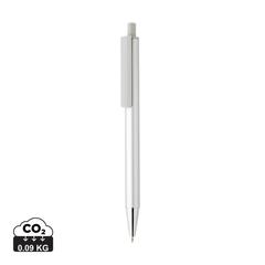 Vue Stylo en aluminium recyclé certifié RCS Amisk de couleur gris| Krokrodeal