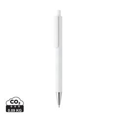 Vue Stylo en aluminium recyclé certifié RCS Amisk de couleur blanc| Krokrodeal