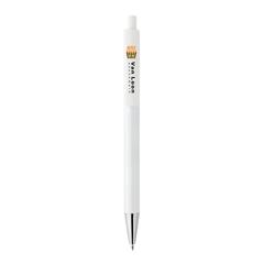 Vue Stylo en aluminium recyclé certifié RCS Amisk de couleur blanc| Krokrodeal