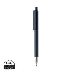 Vue Stylo en aluminium recyclé certifié RCS Amisk de couleur bleu| Krokrodeal
