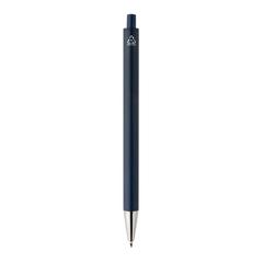 Vue Stylo en aluminium recyclé certifié RCS Amisk de couleur bleu| Krokrodeal