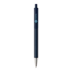 Vue Stylo en aluminium recyclé certifié RCS Amisk de couleur bleu| Krokrodeal