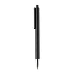 Vue Stylo en aluminium recyclé certifié RCS Amisk de couleur noir| Krokrodeal