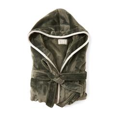 Vue VINGA Peignoir de luxe en peluche RPET GRS Louis taille L-XL de couleur vert| Krokrodeal
