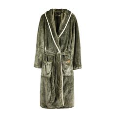Vue VINGA Peignoir de luxe en peluche RPET GRS Louis taille L-XL de couleur vert| Krokrodeal