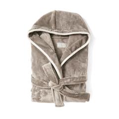Vue VINGA Peignoir de luxe en peluche RPET GRS Louis taille L-XL de couleur gris| Krokrodeal