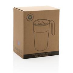 Vue Tasse en acier inoxydable et PP recyclé GRS avec poignée de couleur blanc| Krokrodeal