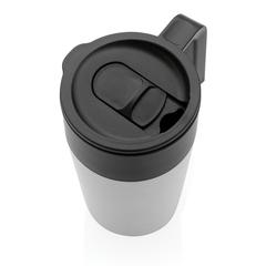 Vue Tasse en acier inoxydable et PP recyclé GRS avec poignée de couleur blanc| Krokrodeal