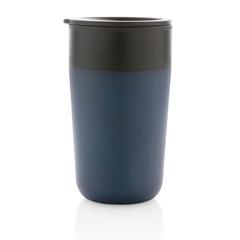 Vue Tasse en acier inoxydable et PP recyclé GRS avec poignée de couleur bleu| Krokrodeal