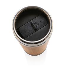 Vue Mug double paroi en bambou de couleur marron| Krokrodeal