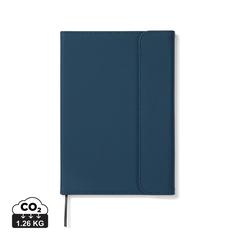 Vue VINGA Carnet A5 en papier et PU certifié GRS Baltimore de couleur bleu| Krokrodeal