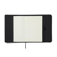 Vue VINGA Carnet A5 en papier et PU certifié GRS Baltimore de couleur noir| Krokrodeal