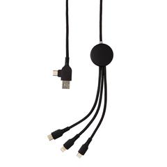Vue Câble 6 en 1 lumineux de couleur noir| Krokrodeal