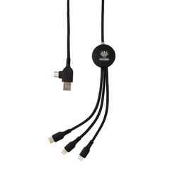 Vue Câble 6 en 1 lumineux de couleur noir| Krokrodeal