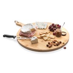 Vue Planche de service ronde en bambou Ukiyo de couleur marron| Krokrodeal